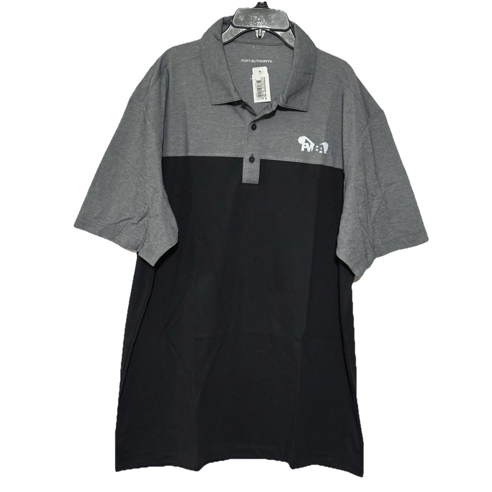 Women Polo Shirt XL Professional Womens Bowling PWBA Black Gray Port‎ Authority